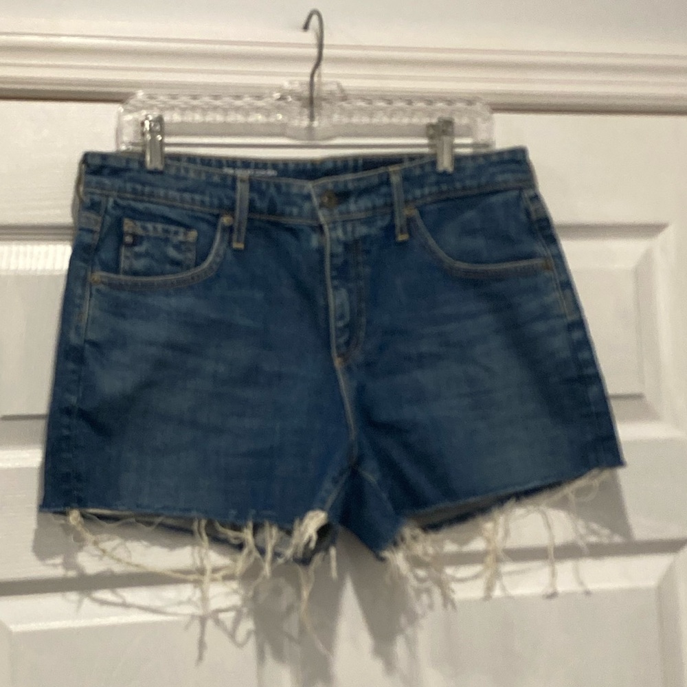 AG Adriano Goldschmied Distressed  The Hailey Cut Off Ex Boyfriend Denim Shorts